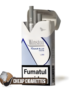 Winston XStyle Blue 100's cigarettes, 20-stick box, front view
