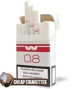 Wont Red 0.8 King Size cigarettes, 20-stick hinge-lid box, single pack front view