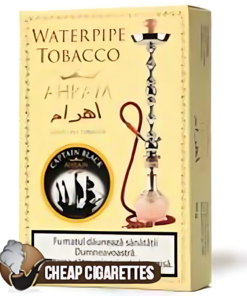 Ahram Captain Black hookah tobacco, 250 g factory-sealed pouch, front view