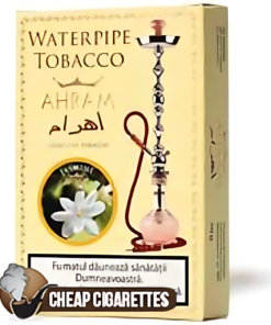 Ahram Jasmine hookah tobacco, 250 g sealed pack, hermetic seal, front view