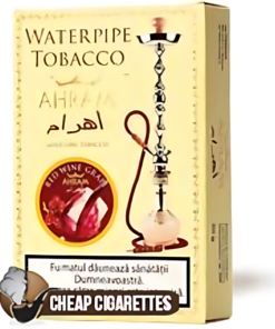 Ahram Red Wine Grape hookah tobacco, 250 g pouch, front view of the box