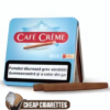 Cafe Creme Blue cigarillos, sealed pack of 8 cigarillos, front view