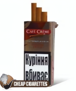 Cafe Creme Caramel Cream cigarillos, pack of 10, cellulose acetate filter, single pack front view