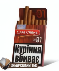 Cafe Creme Coffee cigarillos, pack of 8, filtered format, single pack front view