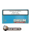 Drum Bright Blue rolling tobacco, 40 g resealable pouch, front view
