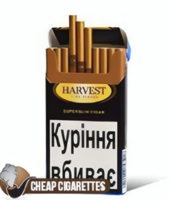 Harvest Original super slim cigarillos, pack of 20, front view of single pack