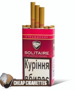 Solitaire Strawberry cigarillos, pack of 20, single pack front view