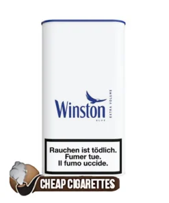 Winston Volume Blue HVT rolling tobacco, 85 g rigid tin, front view
